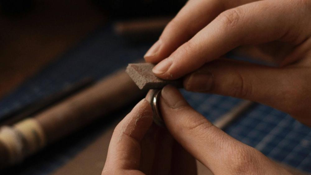 Polishing silver ring