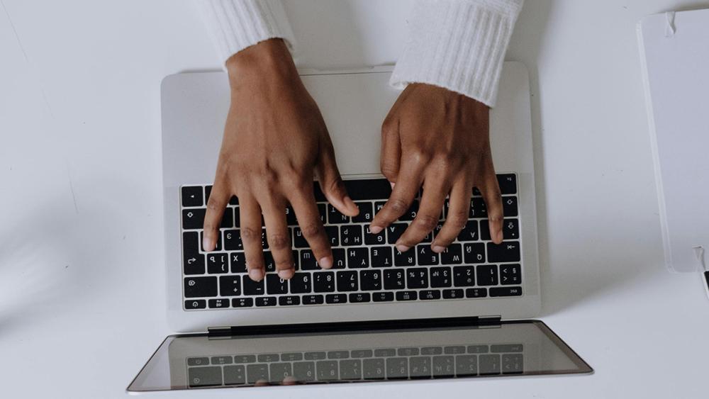 Typing on a keyboard